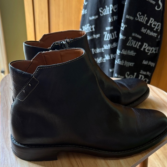 Franco Sarto Black Leather Ankle Boots - Picture 3 of 14